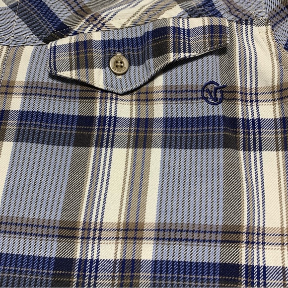 Vans Plaid Button Up Collared Men's Shirt Size S Blue Tan - Picture 7 of 12